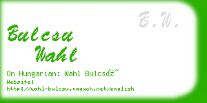 bulcsu wahl business card